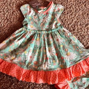 Matilda Jane spring/Easter dress with matching bow size 2